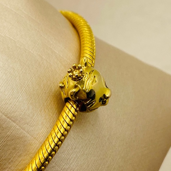 EUC Pandora 768594C01 Pandora Shine Chinese Zodiac Tiger Charm w/ Clear CZ’s - Picture 5 of 13